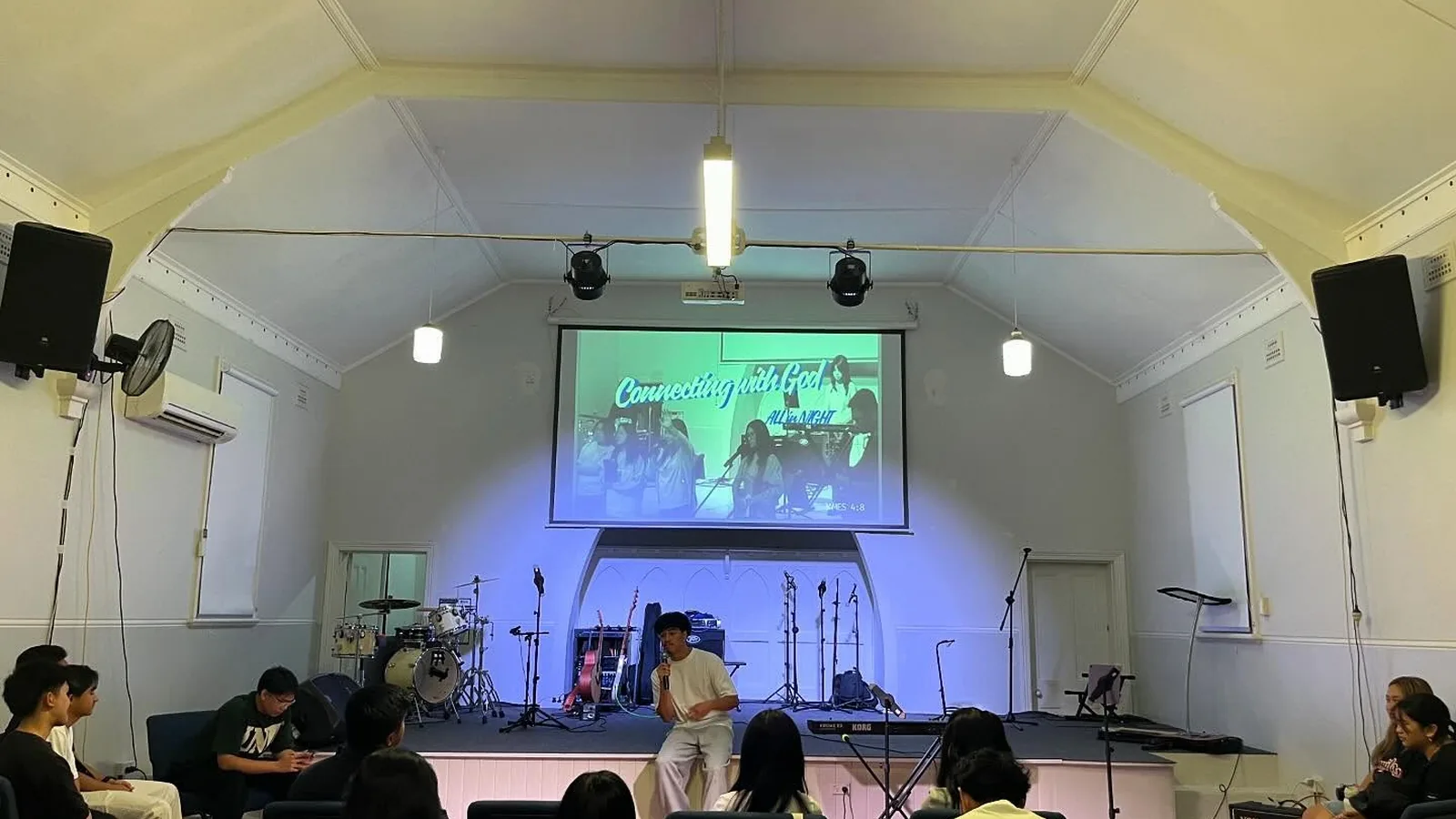 The JRMC auditorium set up for a Sunday service